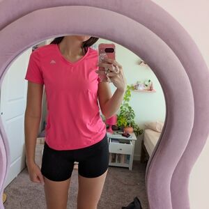 Bright pink Adidas workout top